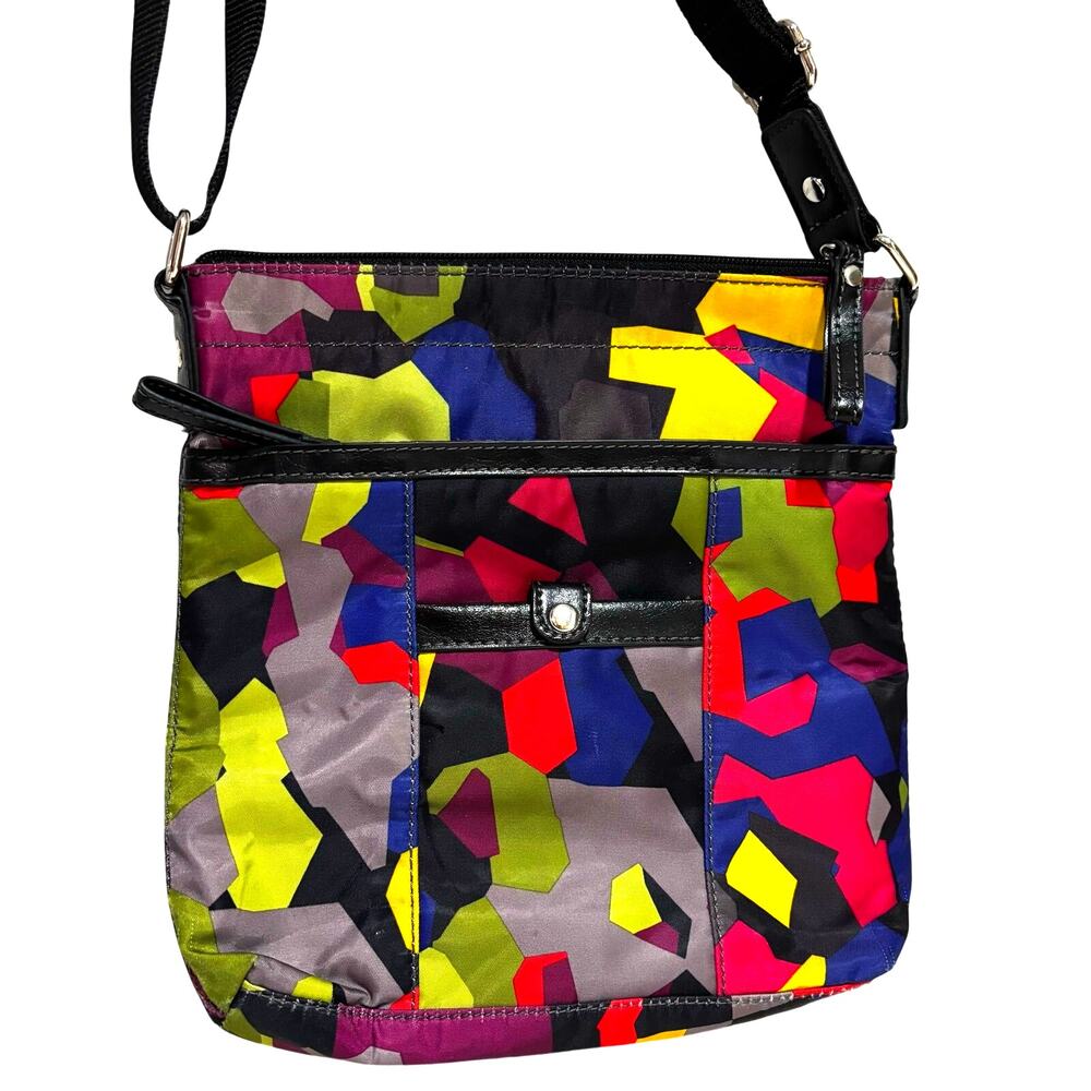 Nine West multicolor crossbody adjustable bag purse casual travel abstract print